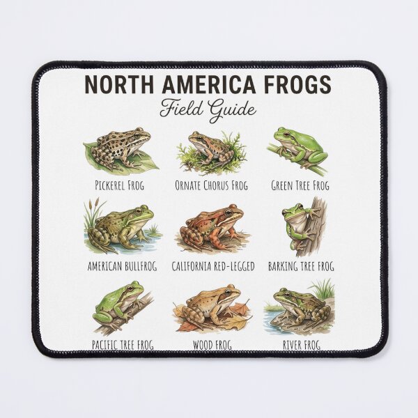 Item preview, North America Frogs Field Guide – Vintage Watercolor designed and sold by raedattia.