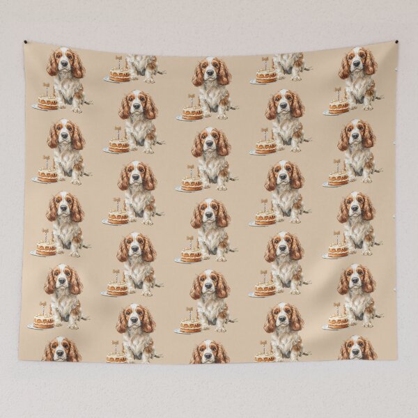 Item preview, Cute English Cocker Spaniel with Birthday Cake designed and sold by Erika Kaisersot.