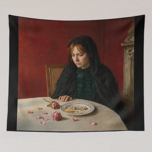 Item preview, Victorian Oil Painting: The Young Widow designed and sold by KALEIDOSCOPE UK.
