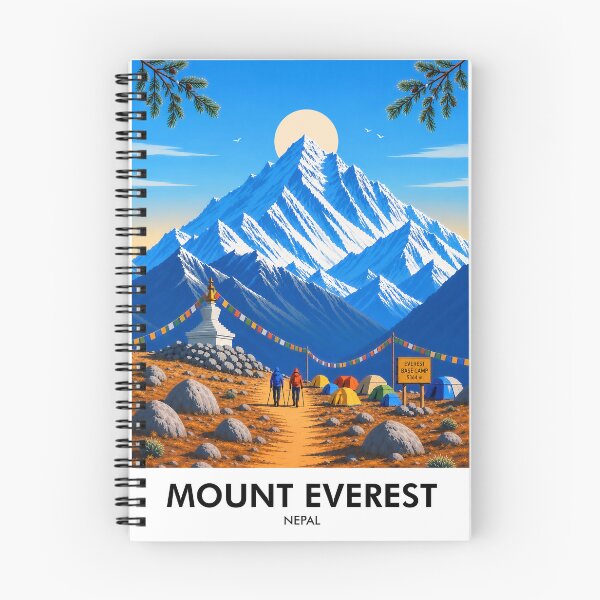 Item preview, Mount Everest Retro Travel Print designed and sold by HomeLivingCo.