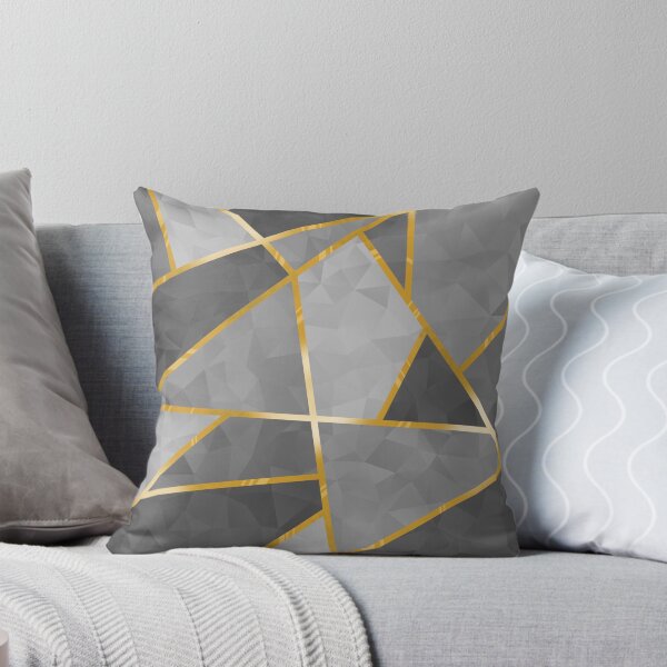 Item preview, Cristales geométricos grises con ribete dorado. designed and sold by SolGalaxyDesign.