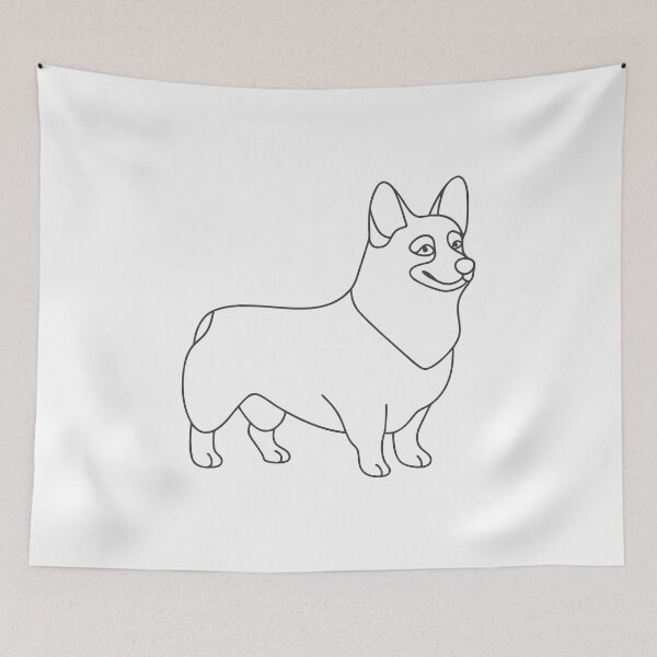 Item preview, Corgi Freundlich Line Art Geschenk designed and sold by OneLine Studio.