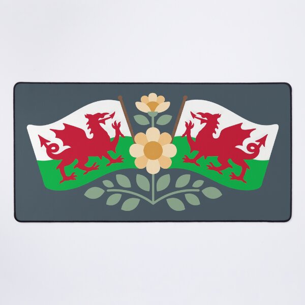 Item preview, Wales Flag Folk Motif – © heidiannemorris Scandinavian Folk Art designed and sold by FOLK ART FUSION by heidiannemorris.