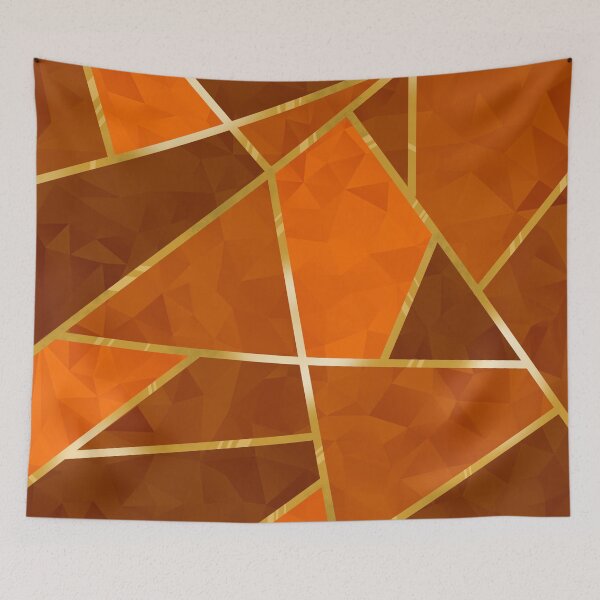 Item preview, Cristales geométricos naranjas con ribete dorado designed and sold by SolGalaxyDesign.