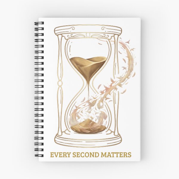 Item preview, Every Second Matters – Elegant Hourglass with Golden Feathers | Motivational Dark Academia Design designed and sold by Studio_21.