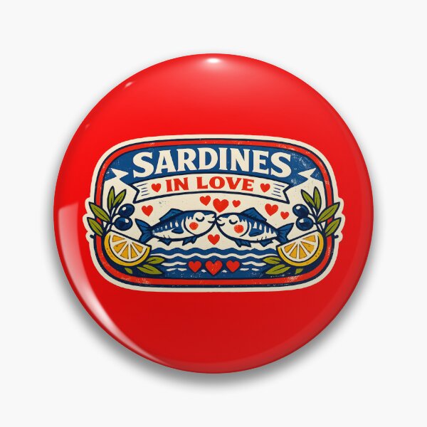 Item preview, Sardines In Love Cute Vintage Mediterranean Romantic Coastal Summer Gift designed and sold by Artycom.