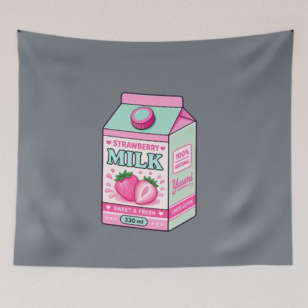 Item preview, Kawaii Strawberry Milk Carton | Cute Pastel Pink Drink Aesthetic designed and sold by Aimetoi.