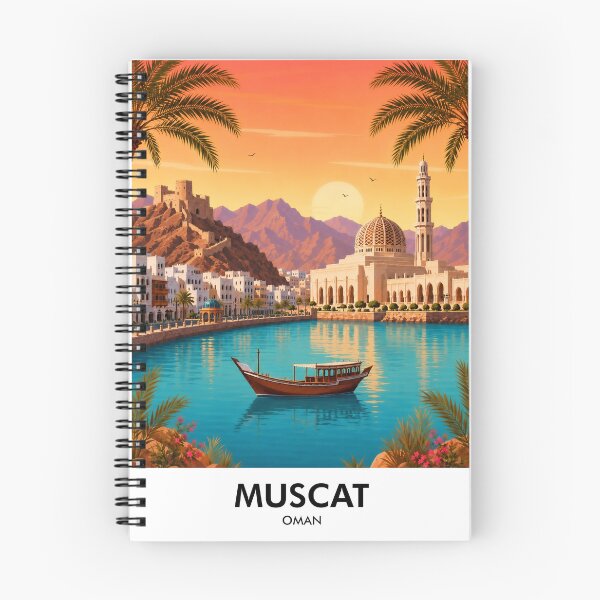 Item preview, Muscat Retro Travel Print designed and sold by HomeLivingCo.