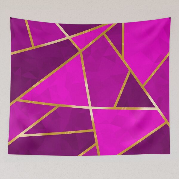 Item preview, Cristales geométricos rosas con ribete dorado designed and sold by SolGalaxyDesign.