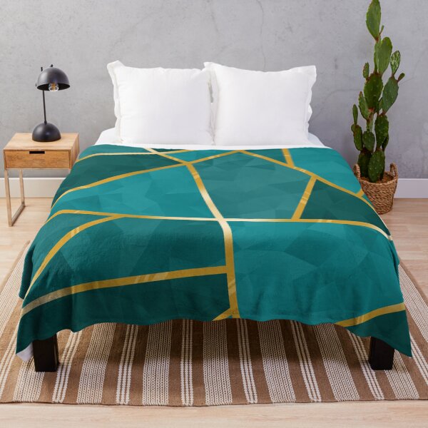 Item preview, Teal Geometric Crystals with Gold Lining designed and sold by SolGalaxyDesign.