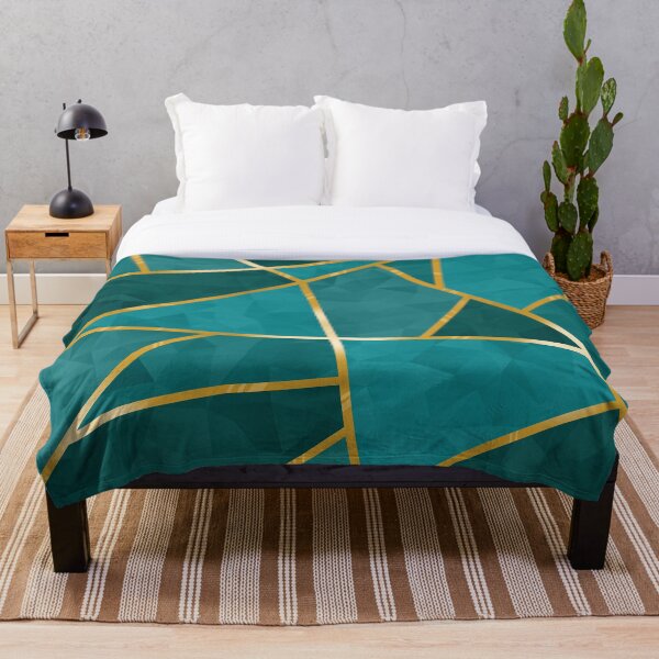 Item preview, Teal Geometric Crystals with Gold Lining designed and sold by SolGalaxyDesign.