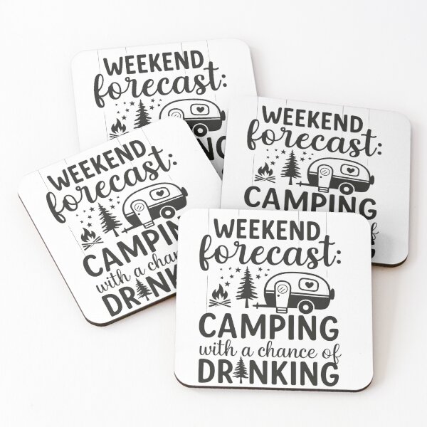 Item preview, Weekend Forecast: Camping with a Chance of Drinking – Funny Camping & RV Lover Design designed and sold by Palette & Hue.