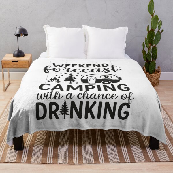 Item preview, Weekend Forecast: Camping with a Chance of Drinking – Funny Camping & RV Lover Design designed and sold by Palette & Hue.