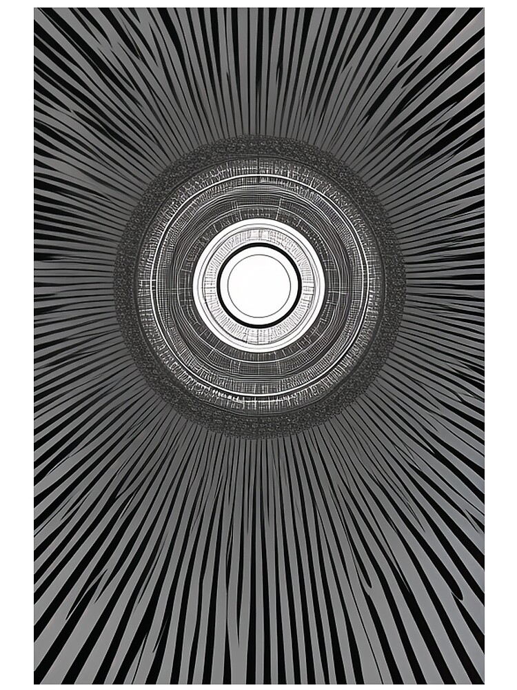 Thumbnail 3 of 3, Scarf, Abstract Art - Radiating Pattern, Contemporary Geometric Minimalism designed and sold by Reverso-Design.