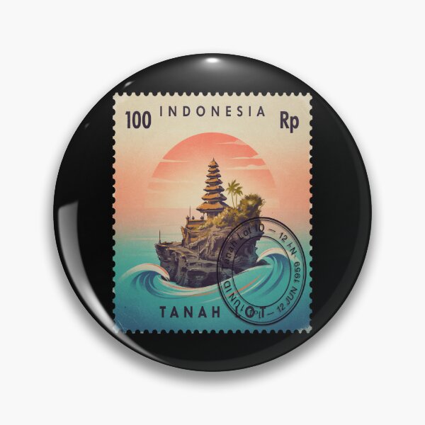 Item preview, Tanah Lot Bali Sea Temple Sunset Stamp Sticker designed and sold by stickercuffs.