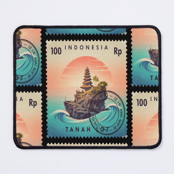 Item preview, Tanah Lot Bali Sea Temple Sunset Stamp Sticker designed and sold by stickercuffs.