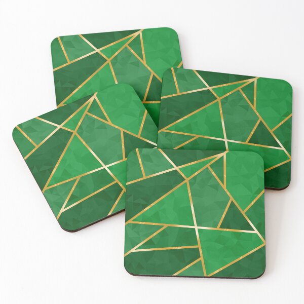 Item preview, Green Geometric Crystals with Gold Lining designed and sold by SolGalaxyDesign.