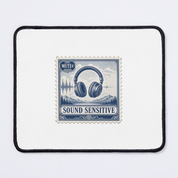 Item preview, Sound Sensitive Vintage Postage Stamp Headphones Design designed and sold by lenalenspod.