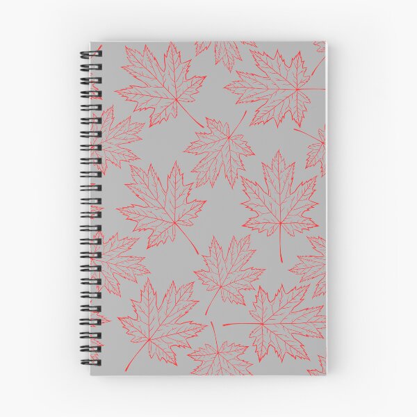 Item preview, Light Grey and Red Maple Leaf Pattern designed and sold by SolGalaxyDesign.