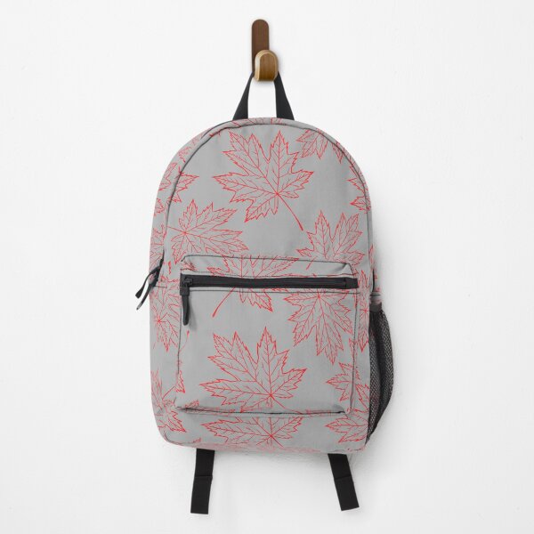 Item preview, Light Grey and Red Maple Leaf Pattern designed and sold by SolGalaxyDesign.