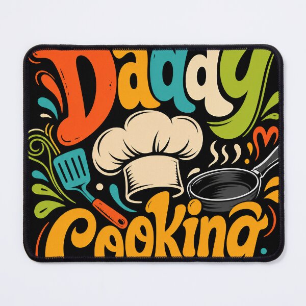 Item preview, Daddy Cooking | Funky Typography BBQ Chef Design on Black designed and sold by Jandedan.