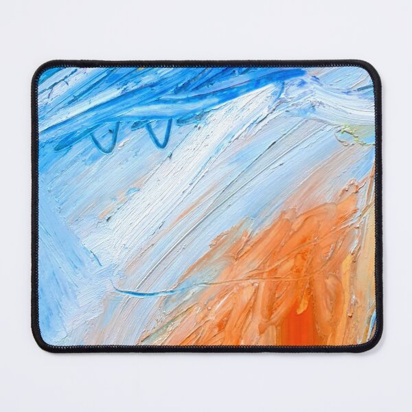 Item preview, orange and blue abstract. designed and sold by Tereza Pilar Art.