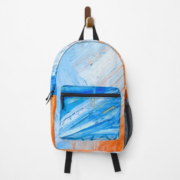 Item preview, orange and blue abstract. designed and sold by Tereza Pilar Art.