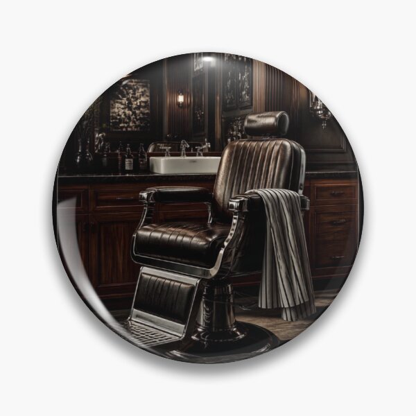 Item preview, Vintage Luxury Barbershop Interior Dark Leather Chair designed and sold by Barber MD Culture.