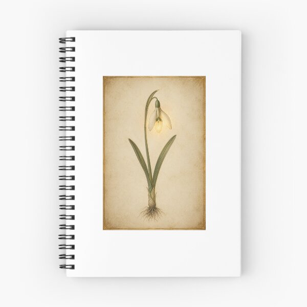 Item preview, Luminous Snowdrop and Brigid's Cross Print — Glowing Vintage Imbolc Altar Art designed and sold by Brackenlume Studio.