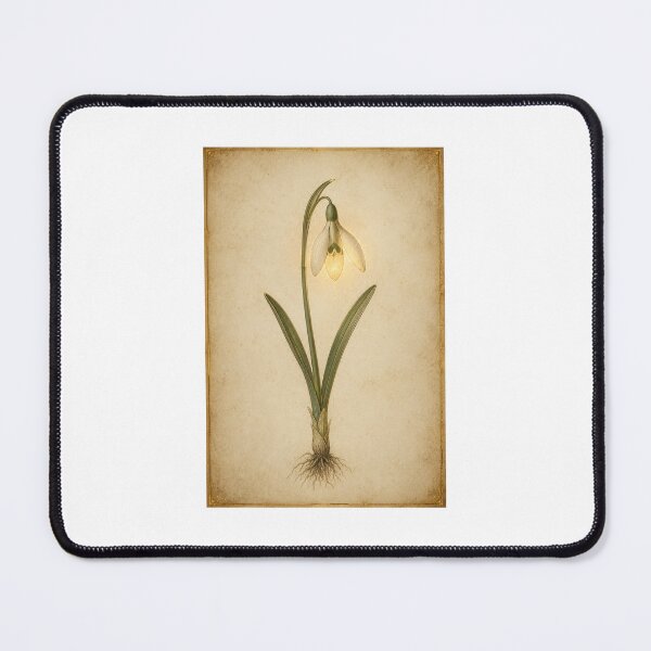 Item preview, Luminous Snowdrop and Brigid's Cross Print — Glowing Vintage Imbolc Altar Art designed and sold by Brackenlume Studio.