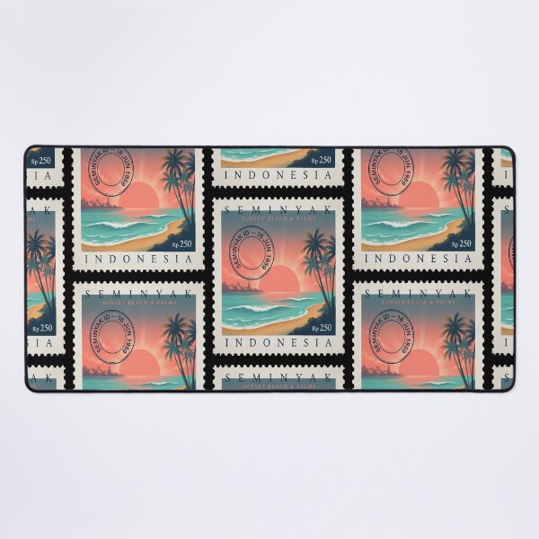 Item preview, Seminyak Bali Sunset Beach Palms Stamp Sticker designed and sold by stickercuffs.