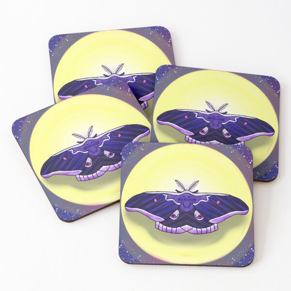 Item preview, Purple Lunar Moth on the Moon designed and sold by NicheKnightArt.