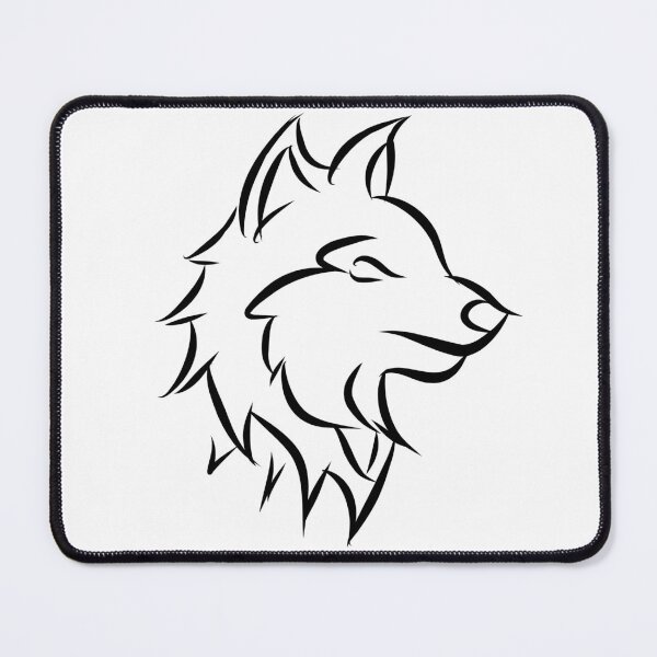 Item preview, Minimalist Line Art Wolf Head Profile Illustration designed and sold by Silly lines....
