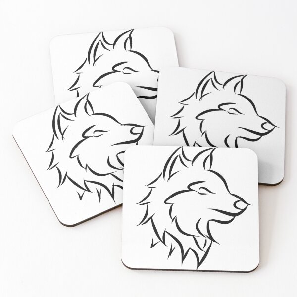 Item preview, Minimalist Line Art Wolf Head Profile Illustration designed and sold by Silly lines....