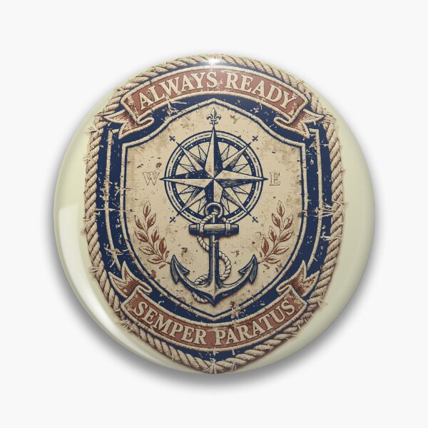 Item preview, Always Ready Vintage Maritime Badge | Semper Paratus Coast Guard Design designed and sold by Coasties.