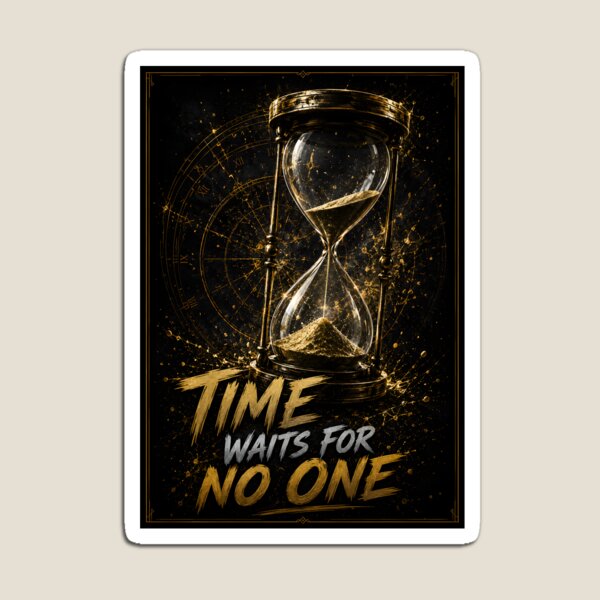 Item preview, Time Waits For No One – Premium Hourglass Design | Motivational Time & Success Artwork designed and sold by Peter Kaul.