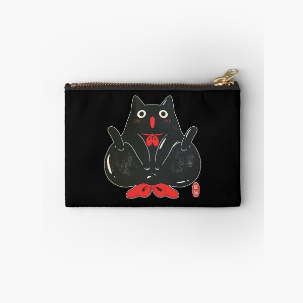 Item preview, Chunky Black Cat Red Bow Tie Illustration designed and sold by EdvvinStudios.