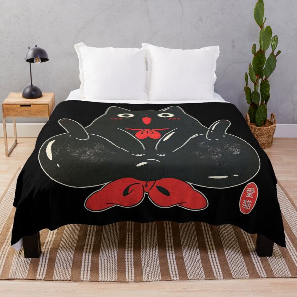 Item preview, Chunky Black Cat Red Bow Tie Illustration designed and sold by EdvvinStudios.