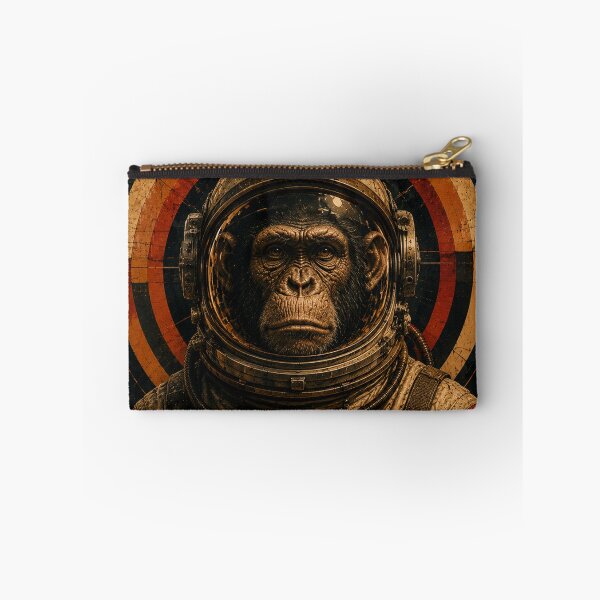 Item preview, Chimpanzee Astronaut Retro Futurist Space Explorer – Vintage Sci Fi Poster designed and sold by A-T-H.