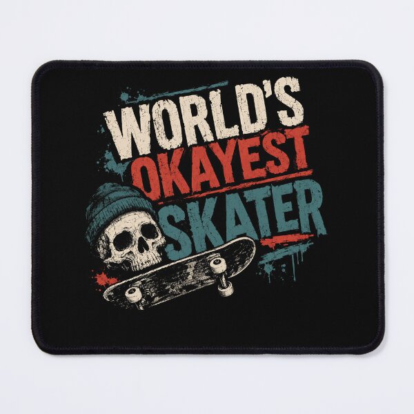 Item preview, World's Okayest Skater Funny Skateboarder Skating Enthusiast designed and sold by SkeletonsDanger.