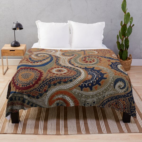 Item preview, Aboriginal Inspired Dot Art - Indigenous Inspired Boho Paisley Pattern designed and sold by GrinGalore.