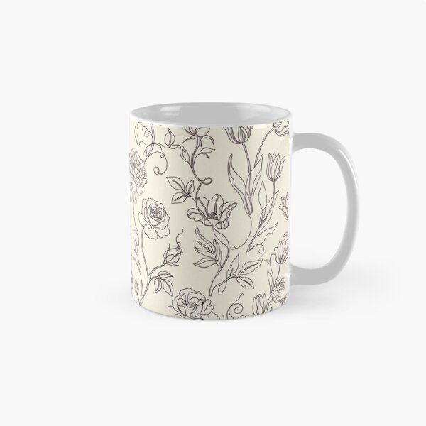 Item preview, Vintage Botanical Floral Line Art Seamless Pattern designed and sold by FashioonTrends.
