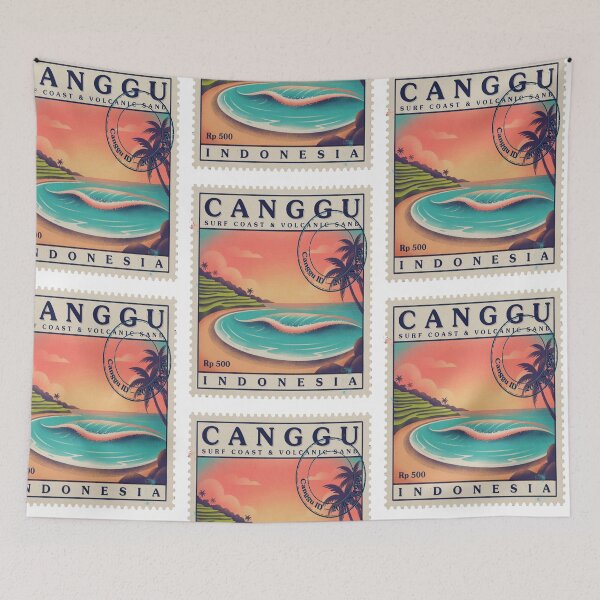 Item preview, Canggu Bali Surf Coast Volcanic Sand Stamp Sticker designed and sold by stickercuffs.