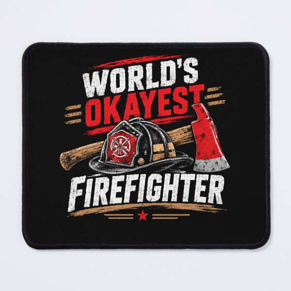 Item preview, World's Okayest Firefighter Humorous Profession Gift designed and sold by SkeletonsDanger.