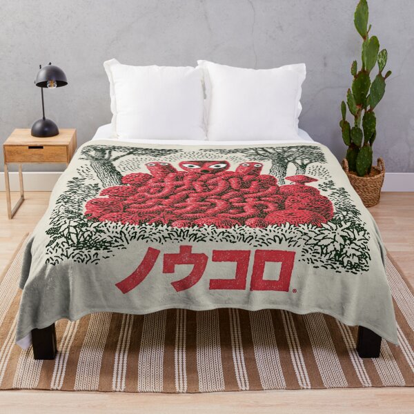 Item preview, Abstract Red Coral Creatures Vintage Block Print designed and sold by EdvvinStudios.