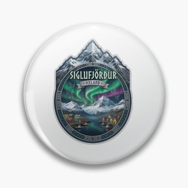 Item preview, Siglufjordur Iceland Northern Fjord Sticker designed and sold by Imaginarium of Chaos falcon88 .