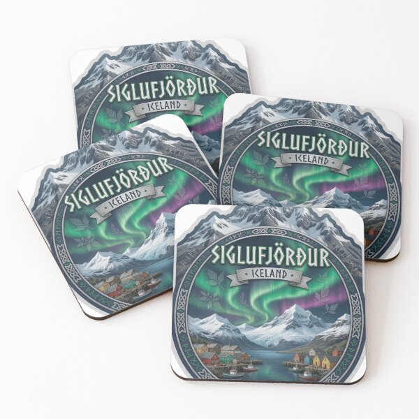 Item preview, Siglufjordur Iceland Northern Fjord Sticker designed and sold by Imaginarium of Chaos falcon88 .