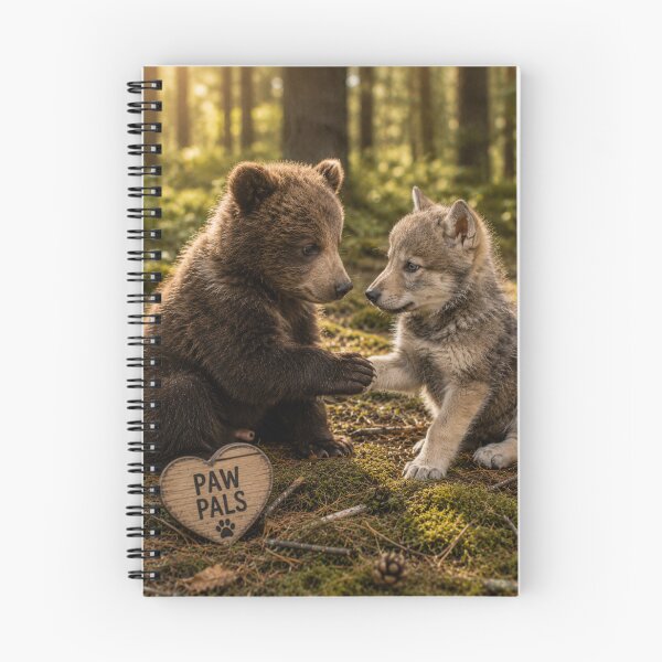 Item preview, Cute Bear Cub Wolf Cub Paw Pals Friendship designed and sold by BagFactoryUK.