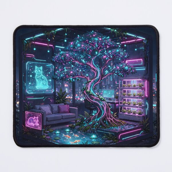Item preview, Neo-Tokyo Biotopic Sanctuary - Cyberpunk Bonsai Isometric Room designed and sold by Neo Tokio.