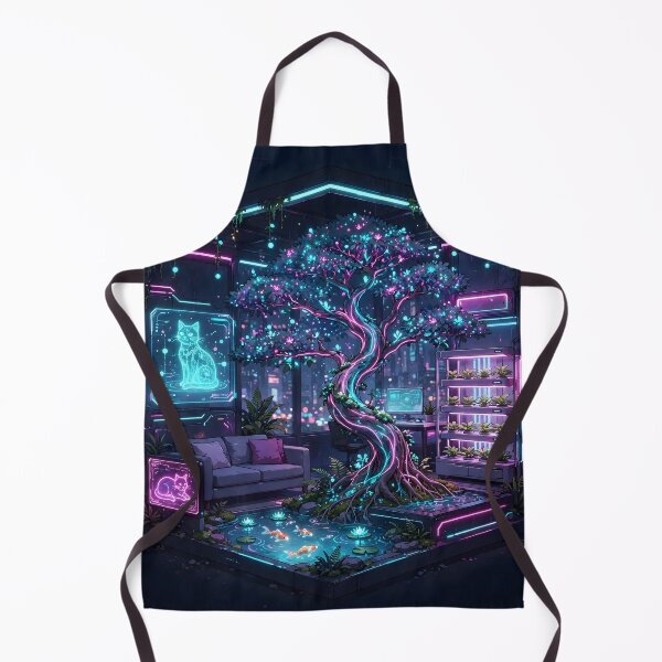 Item preview, Neo-Tokyo Biotopic Sanctuary - Cyberpunk Bonsai Isometric Room designed and sold by Neo Tokio.